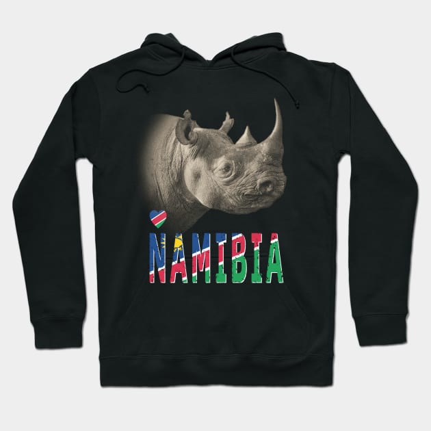 Love Namibia Black Rhino Hoodie by scotch